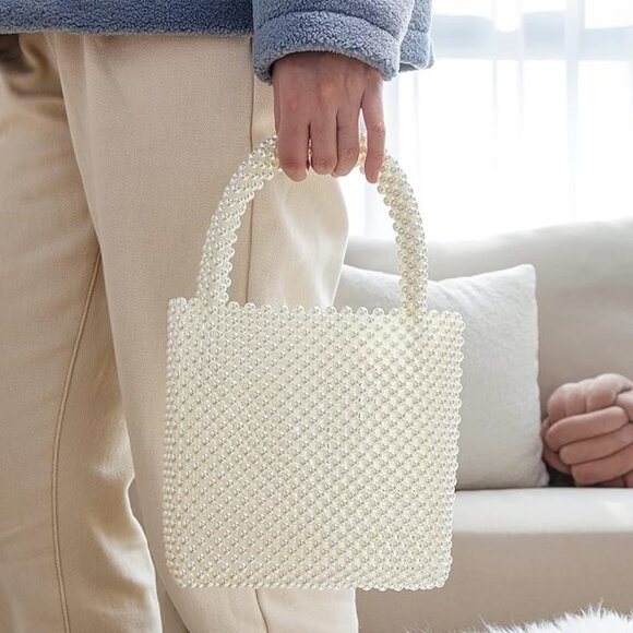 Neiman Marcus Handbags - Neiman Marcus SIlk-Lined Pearl Clutch Purse